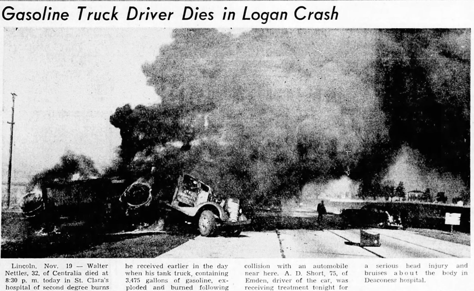 Gasoline truck driver dies in Logan crash